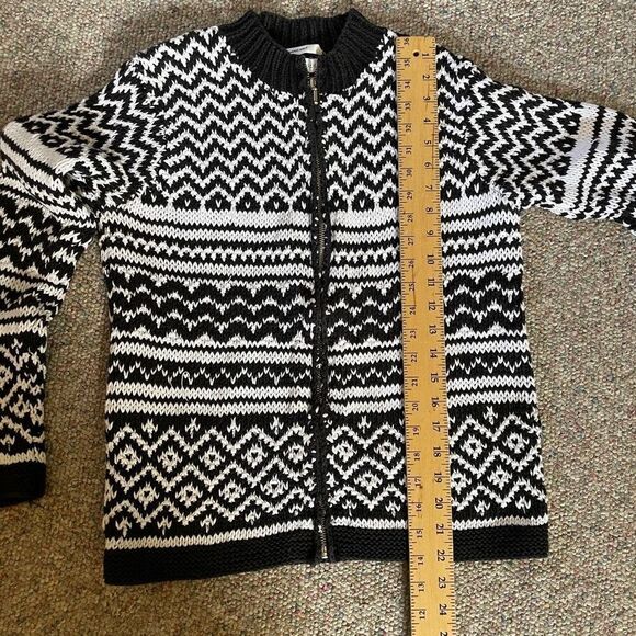 Vintage Cotton Fair Isle Zip Up Cardigan Sweater - Picture 6 of 7